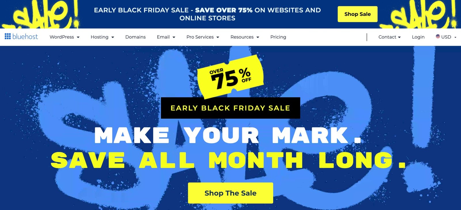 Black Friday Sale on Bluehost hosting