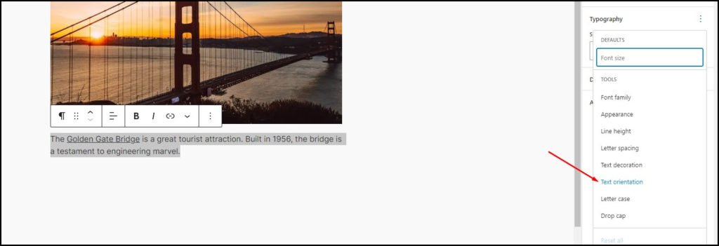 WordPress text orientation
