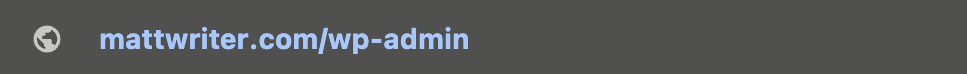 wp-admin url