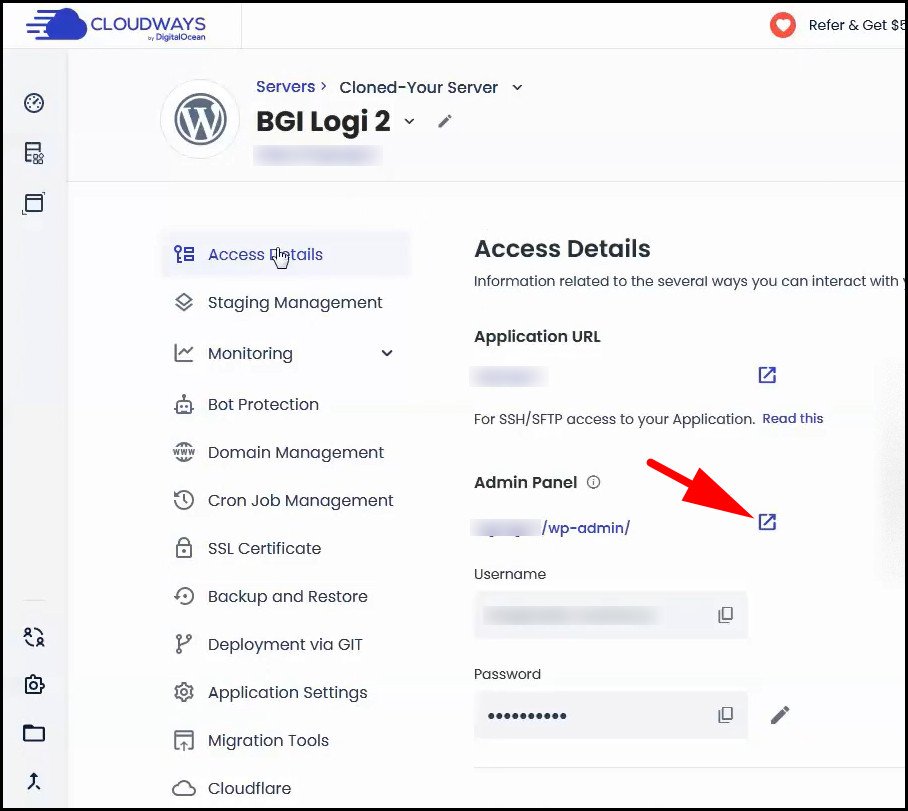 Cloudways WP-admin