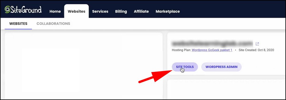 Site tools-Siteground