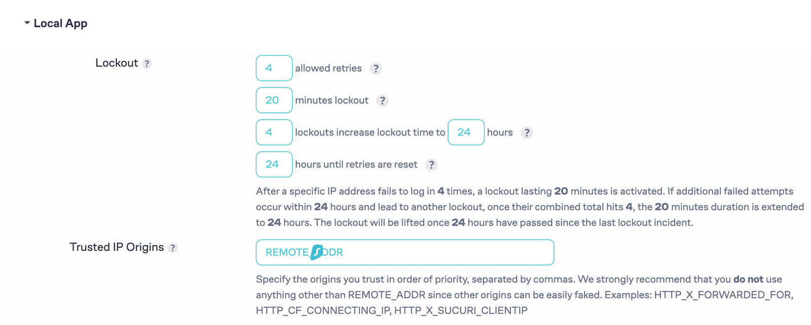 Limit Login Attempts Reloaded Settings